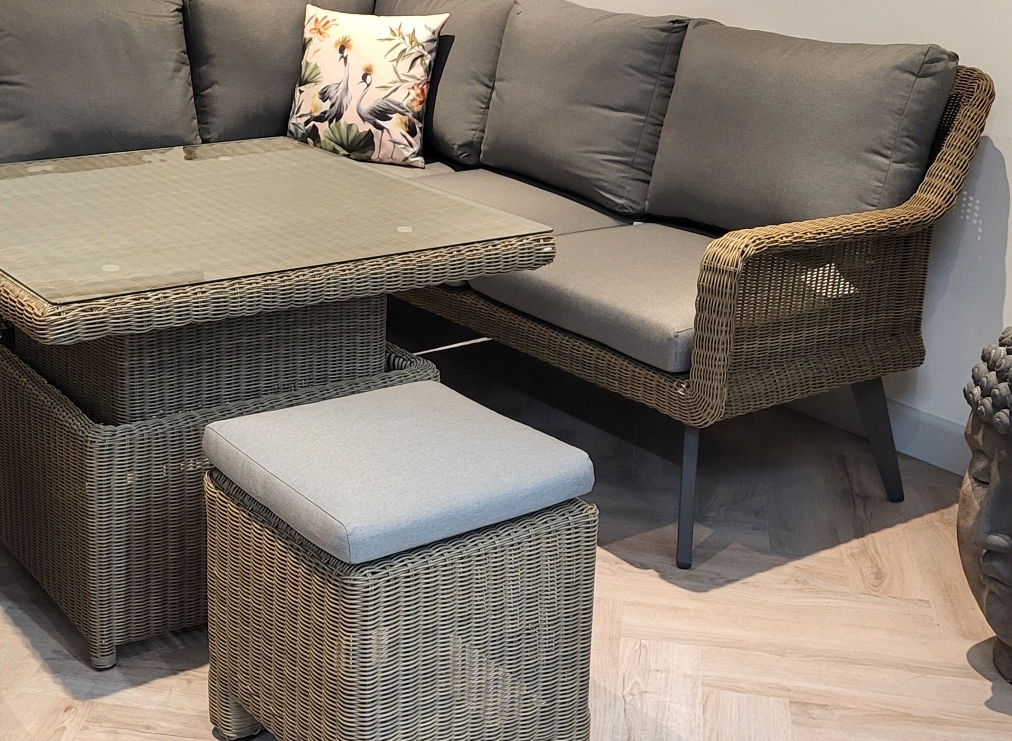 Memphis Compact Cosy Dining Corner in Taupe by 4 Seasons Outdoor