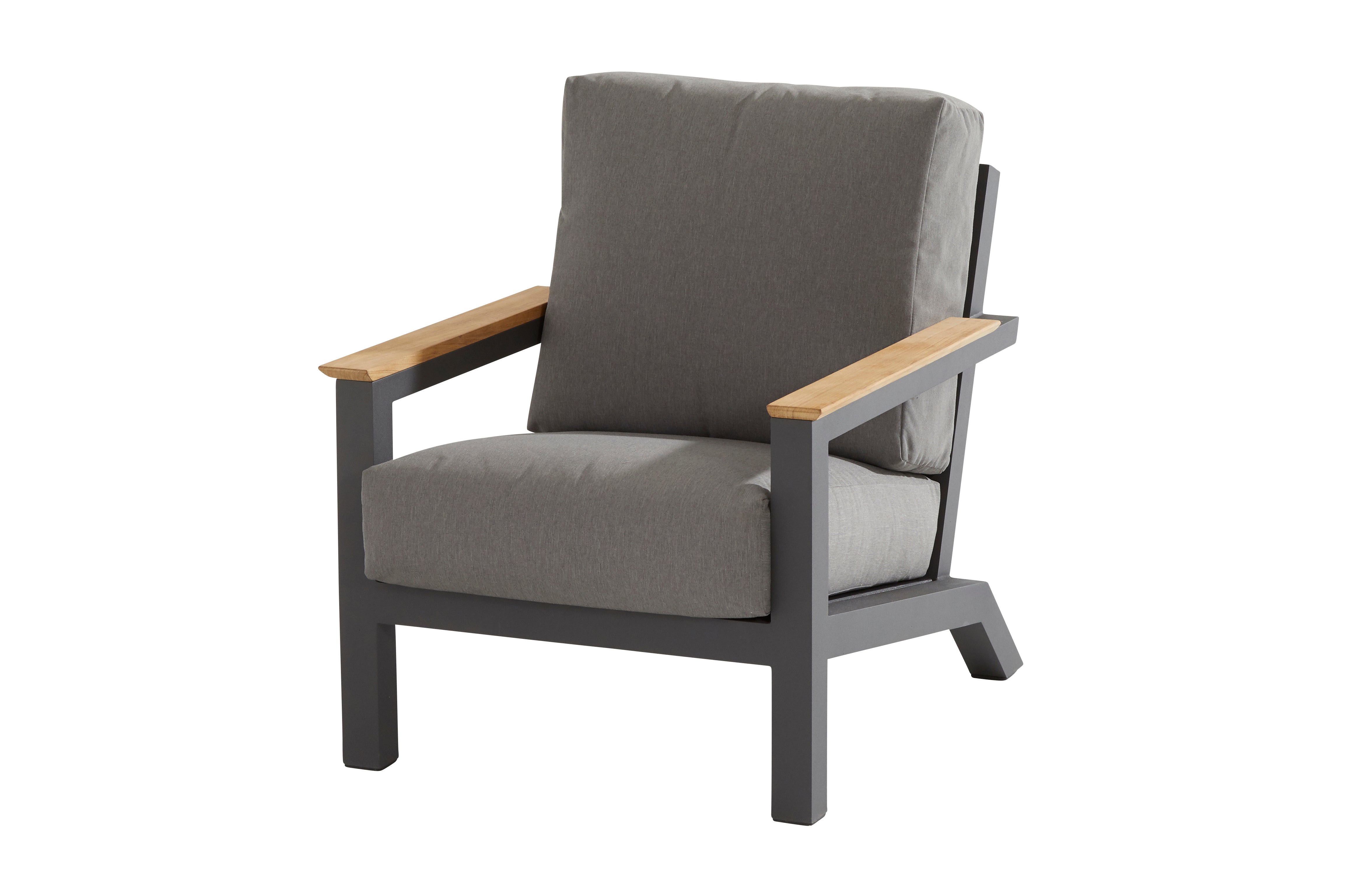 Capitol Outdoor Luxury Lounge Chair in Anthracite by 4 Seasons Outdoor