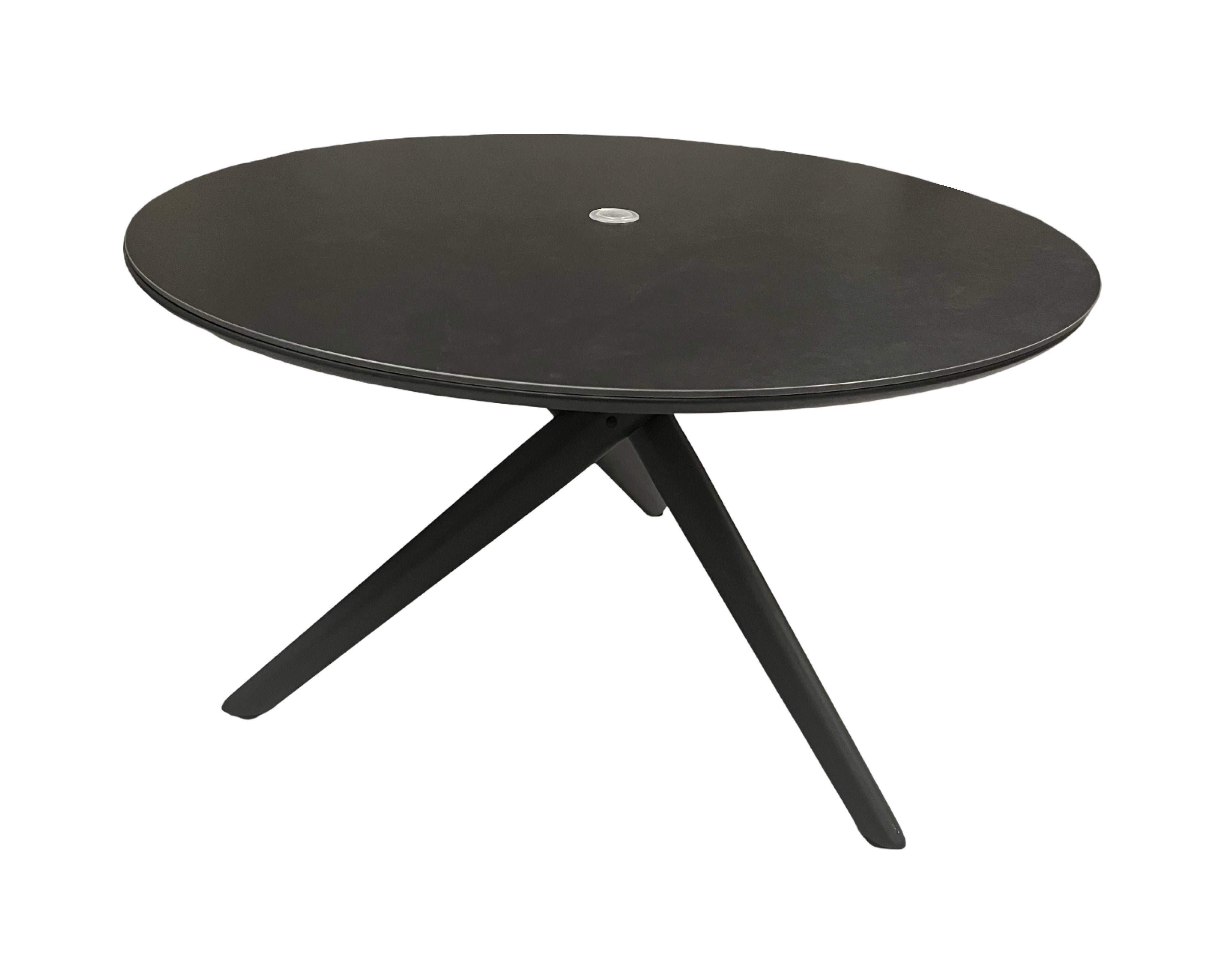 Outdoor Round 120cm Table In Grey - Kendal By Vila