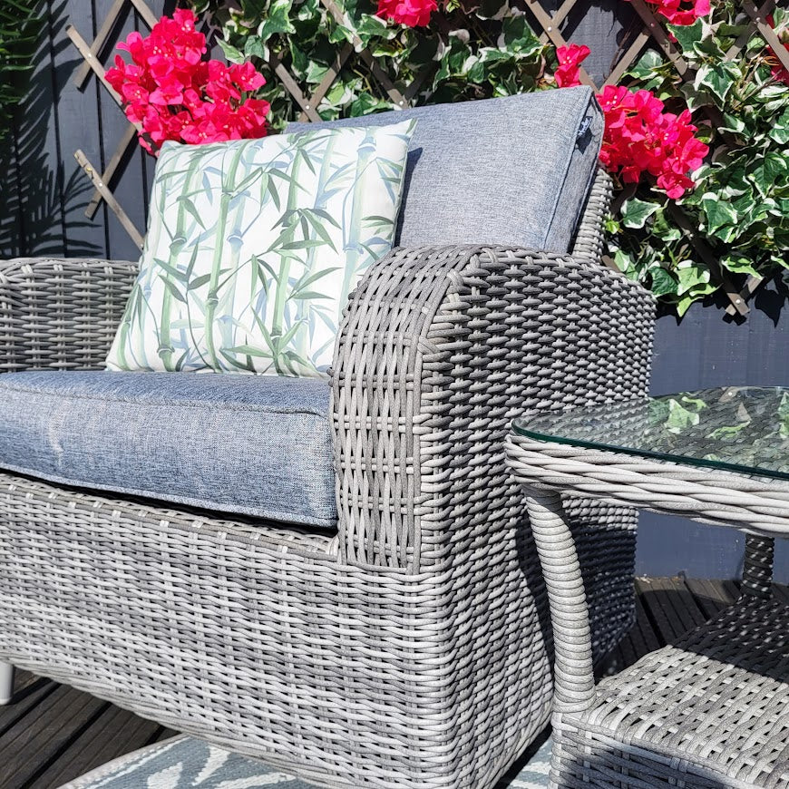 Outdoor Bistro in Grey (Light Grey Cushions) - Club By Harbo - Warehouse Clearance