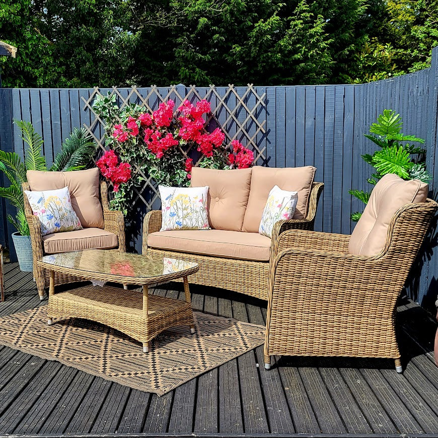 Seville Outdoor Sofa Set in Natural | Katie Blake (Free Cover)