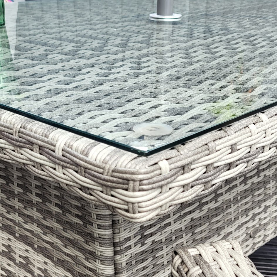 Reclining 6 Seat Rectangular Dining Set - Double Moon By Vila - Warehouse Clearance