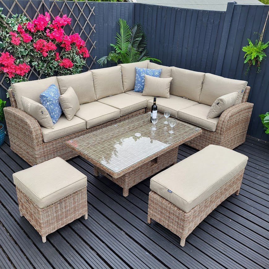 Large Outdoor Corner with Adjustable Table - Haven Cotswold By Harbo - Warehouse Clearance