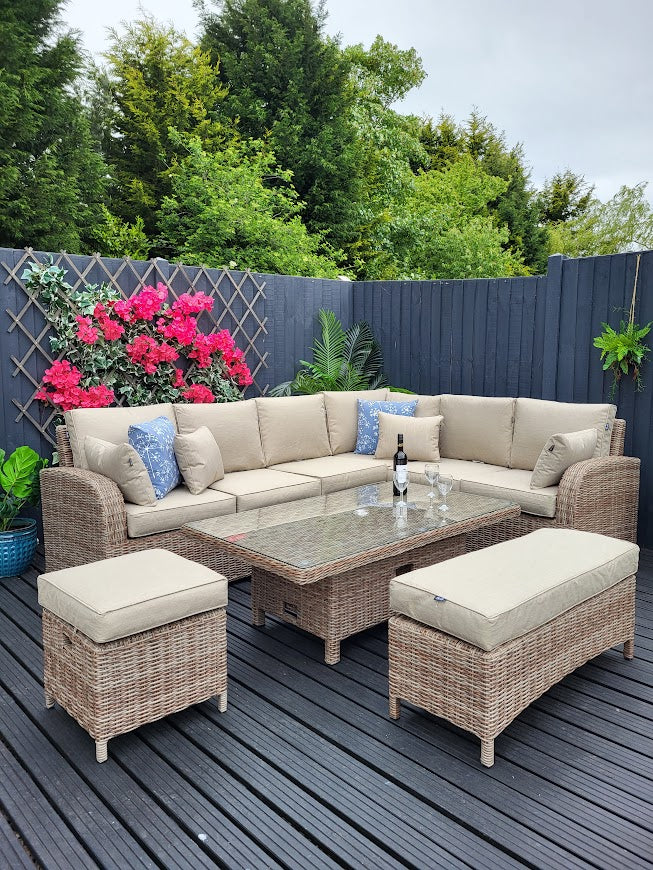 Large Outdoor Corner with Adjustable Table - Haven Cotswold By Harbo - Warehouse Clearance