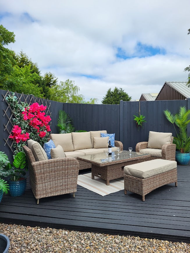 Outdoor Lounge Set with Adjustable Table - Haven Cotswold By Harbo - Warehouse Clearance