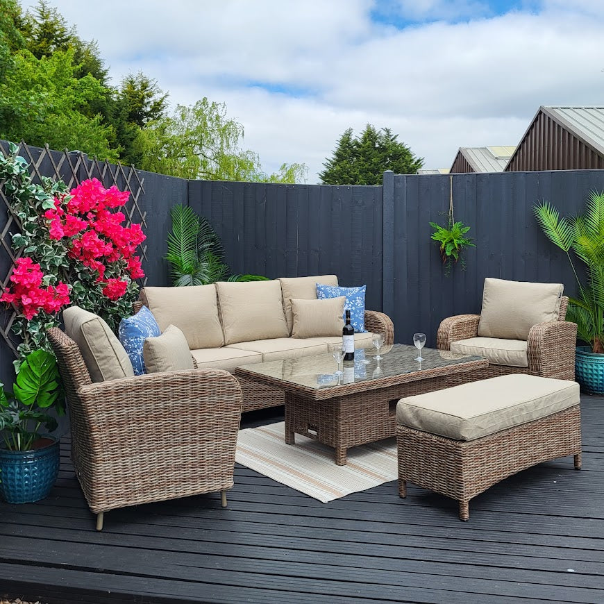 Outdoor Lounge Set with Adjustable Table - Haven Cotswold By Harbo - Warehouse Clearance