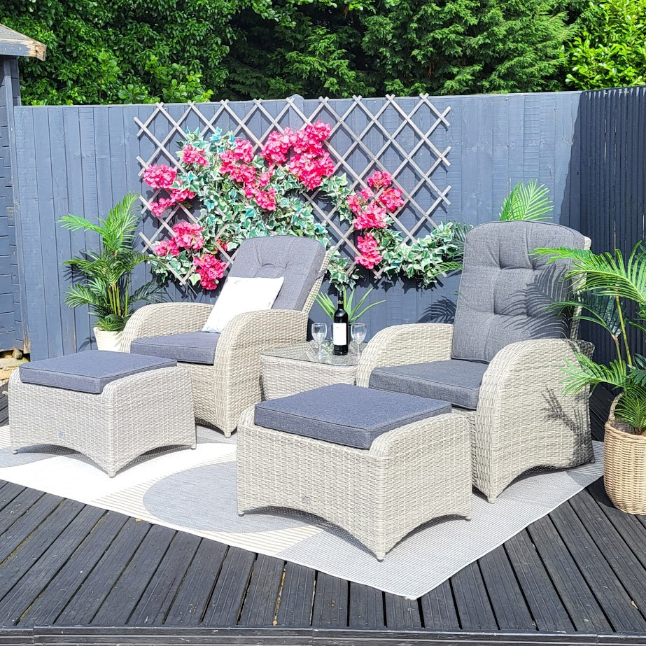Outdoor Reclining Bistro Set in Grey - Bowness By Vila