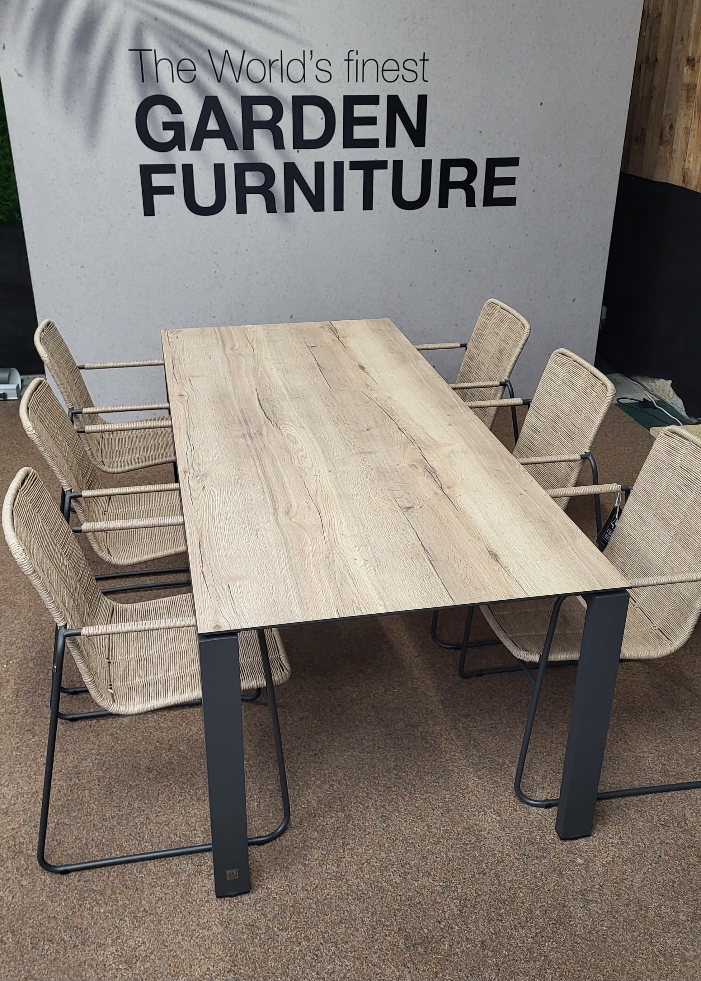 Swing 6 Seat Outdoor Dining with Goa Table | 4 Seasons Outdoor