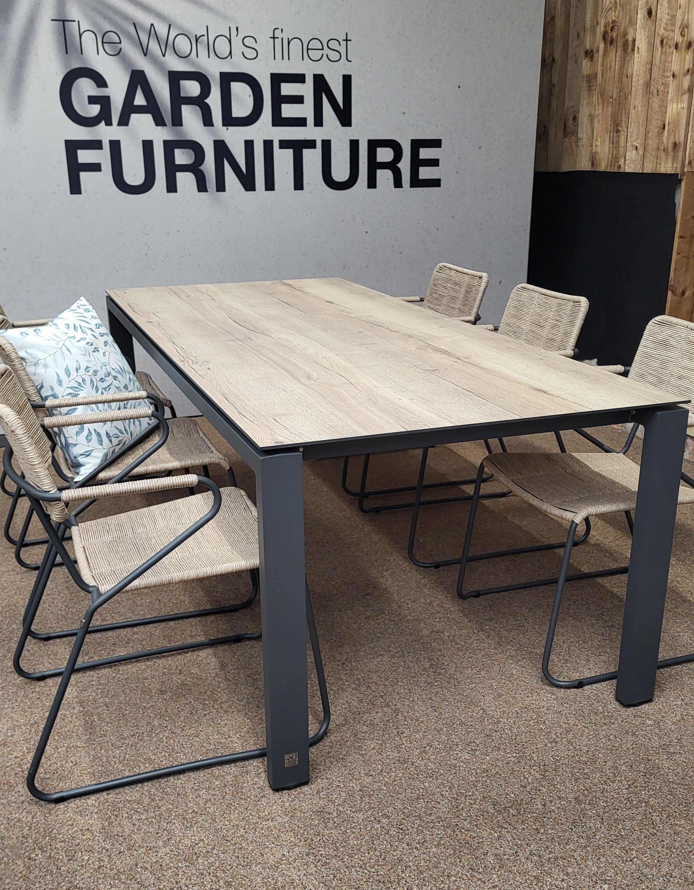 Swing 6 Seat Outdoor Dining with Goa Table | 4 Seasons Outdoor