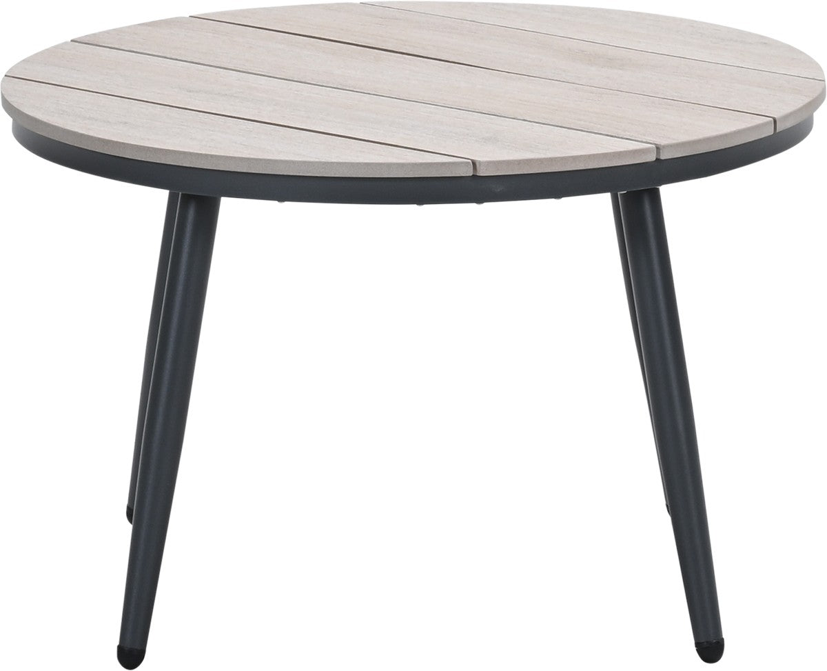 Margriet Lounge Table Ø70 Round - Carbon Black - Vironwood Top | Garden Impressions (Copy)