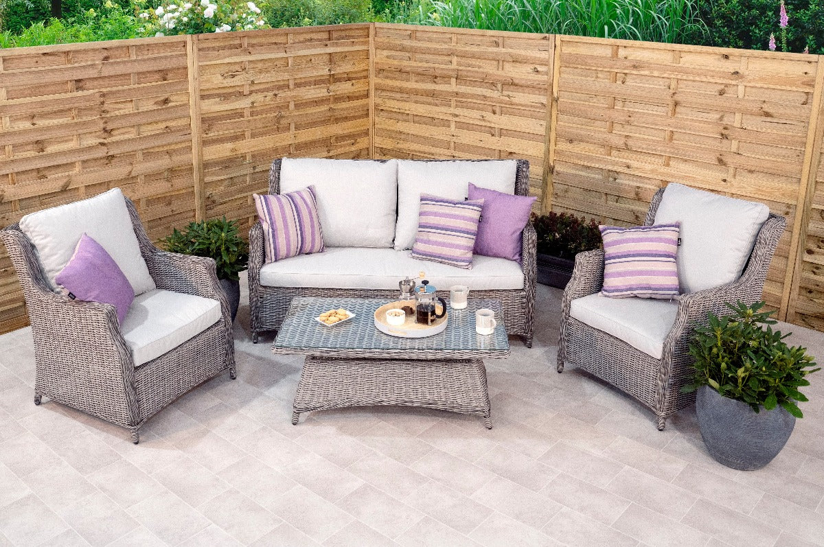 Outdoor Wingback 2 Seat Sofa Set with Coffee Table - Olivia By Harbo