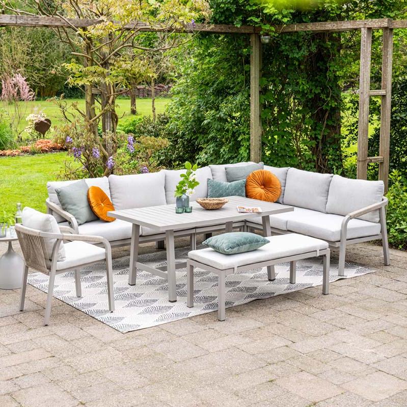 Monti Outdoor Dining Corner Set with Chair and Bench | Garden Impressions