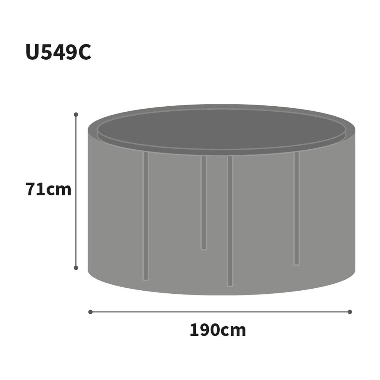 Bosmere Ultimate Protector Outdoor Furniture Cover for Extra Large Round Table 190cm x 71cm High