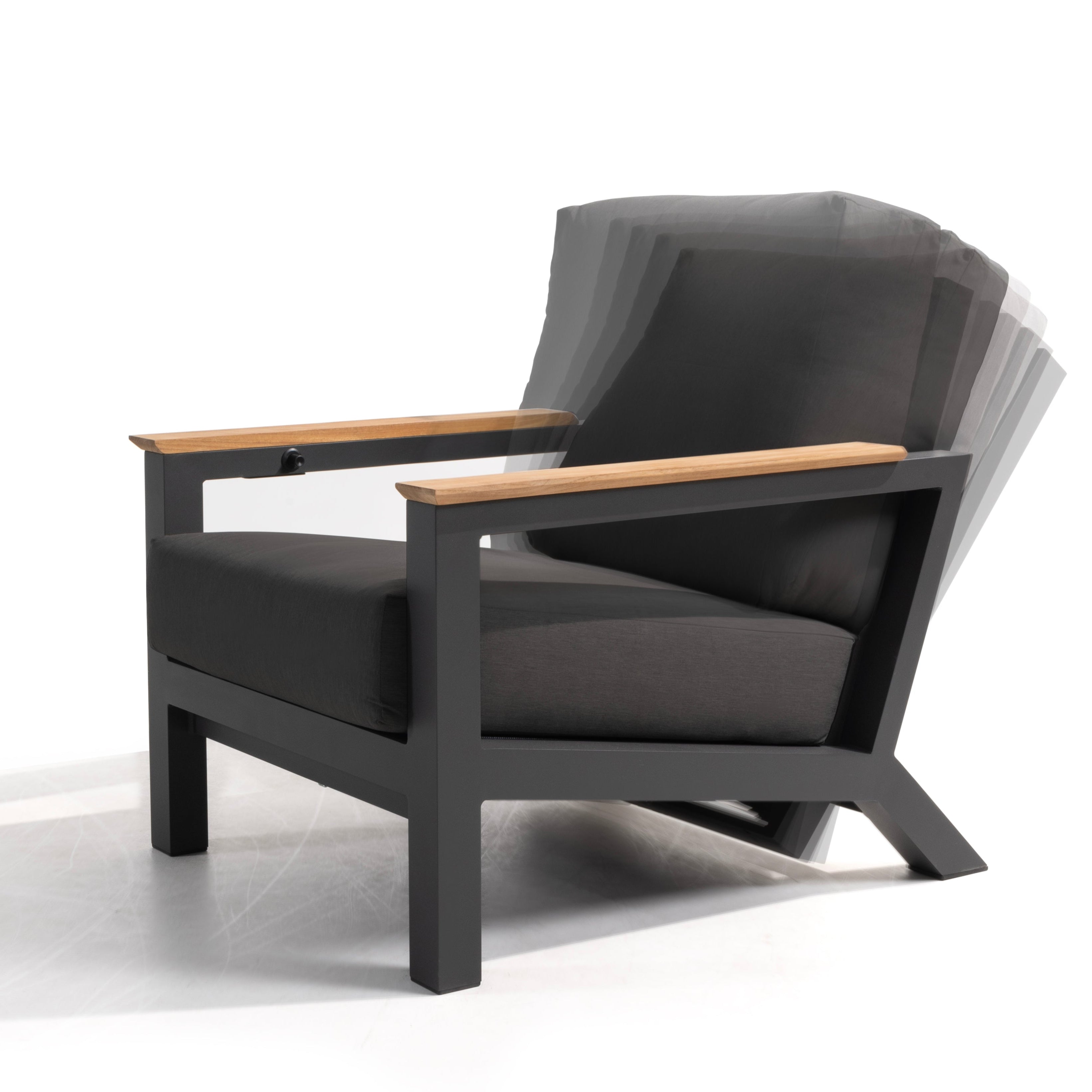 Capitol Outdoor Luxury Reclining Chair in Anthracite by 4 Seasons Outdoor