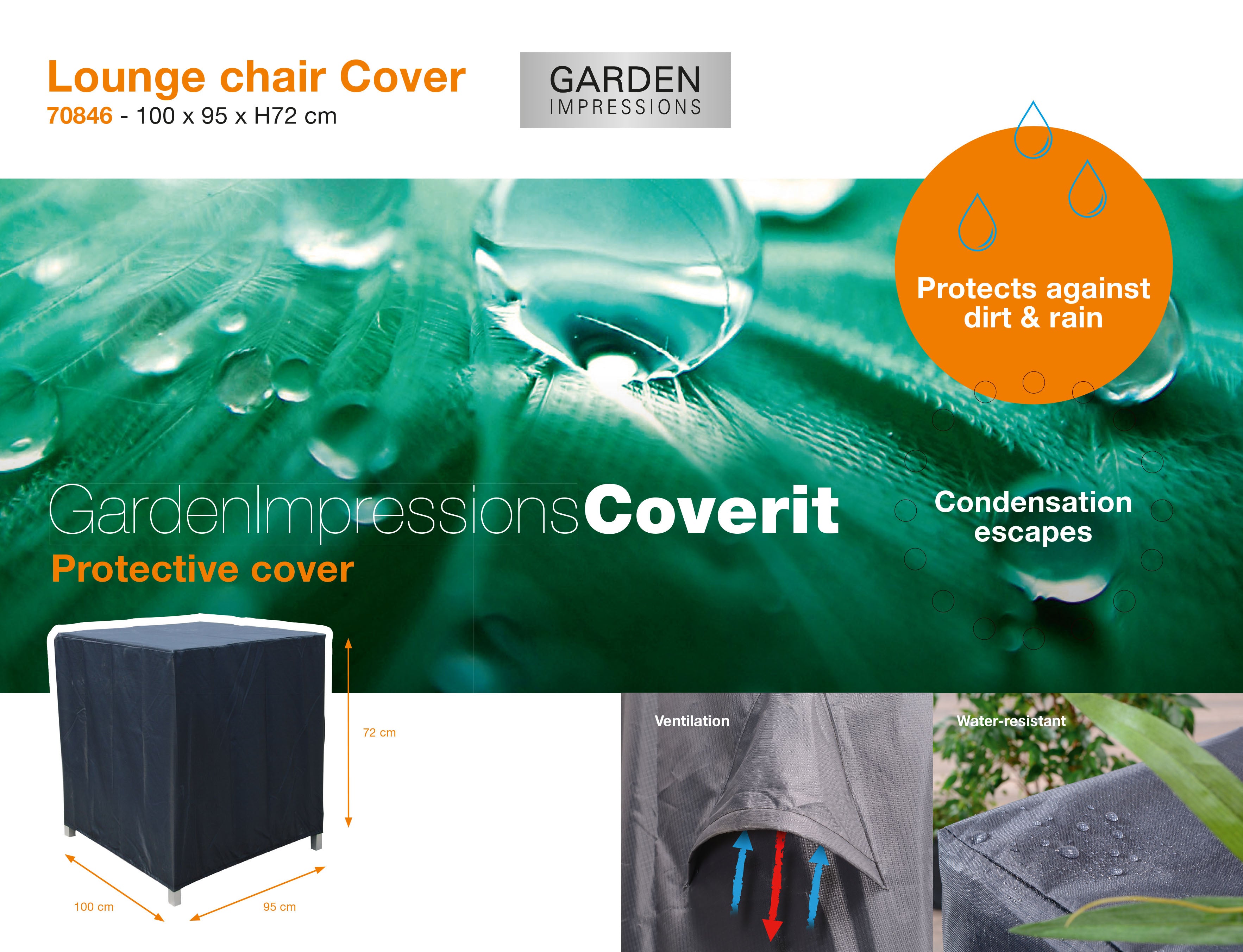 Coverit Lounge Chair Cover 100cm x 95cm