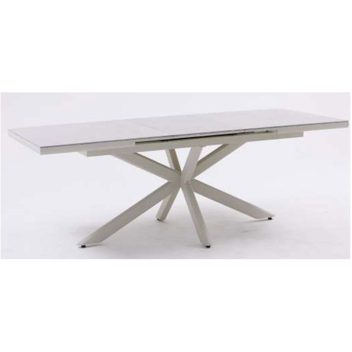 Outdoor Extending Dining Set Table In Cream - Arnside By Vila