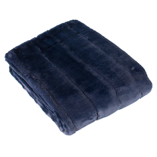 Garden Furniture Accessories - Empress Faux Fur Throw - Navy