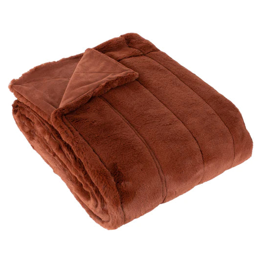 Garden Furniture Accessories - Empress Faux Fur Throw - Rust