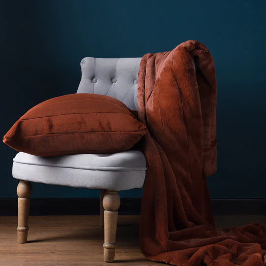 Garden Furniture Accessories - Empress Faux Fur Throw - Rust