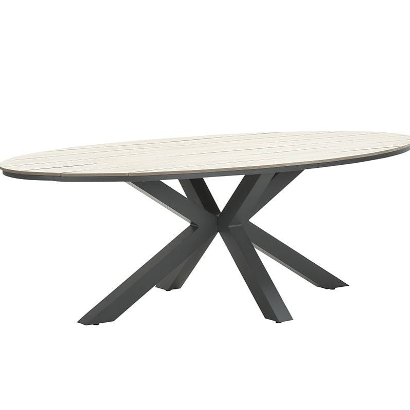 Edison Outdoor Oval Dining Table 220 - In Natural | Garden Impressions