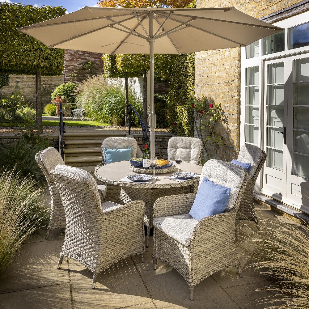 Eton Outdoor 6 Seat Round Dining Set | Hartman