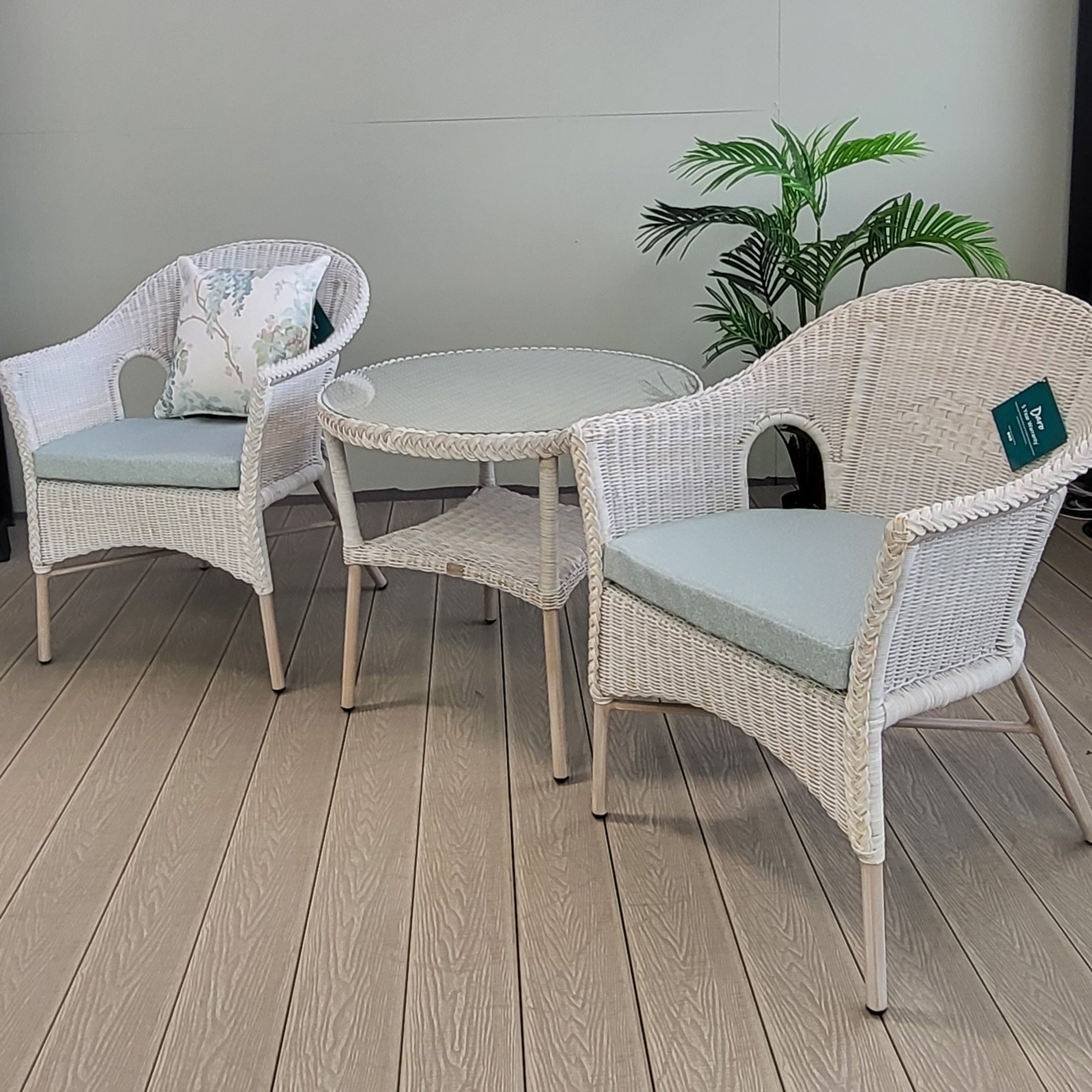 Cebu Bistro Set (Alora Duck Egg Cushions) - By Daro