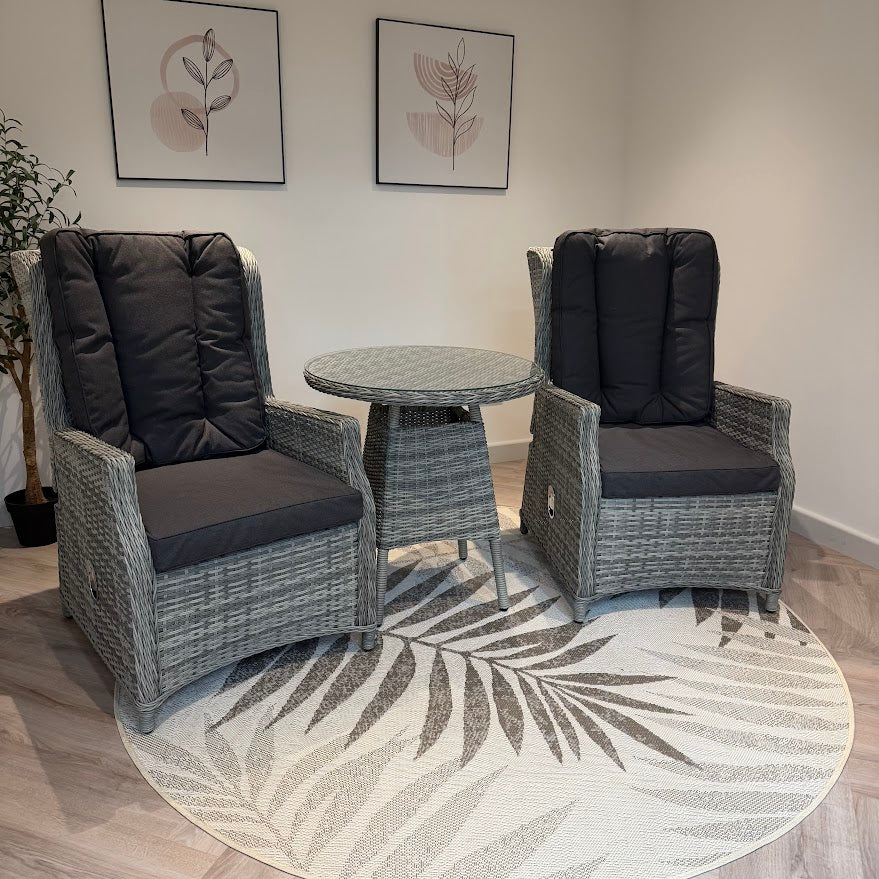 Reclining Wingback Outdoor Bistro - Grey Club By Harbo