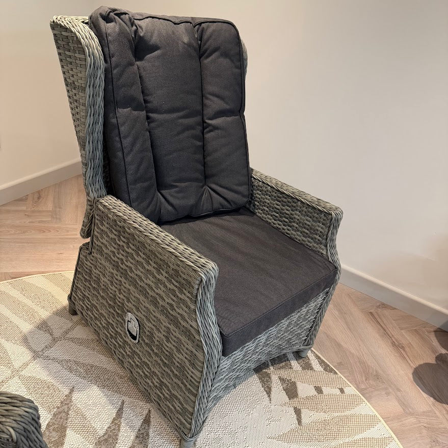 Reclining Wingback Chairs (Pack of 2) - Grey Club By Harbo