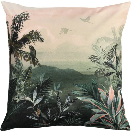 Jungle Outdoor Scatter Cushion Blush/Forest