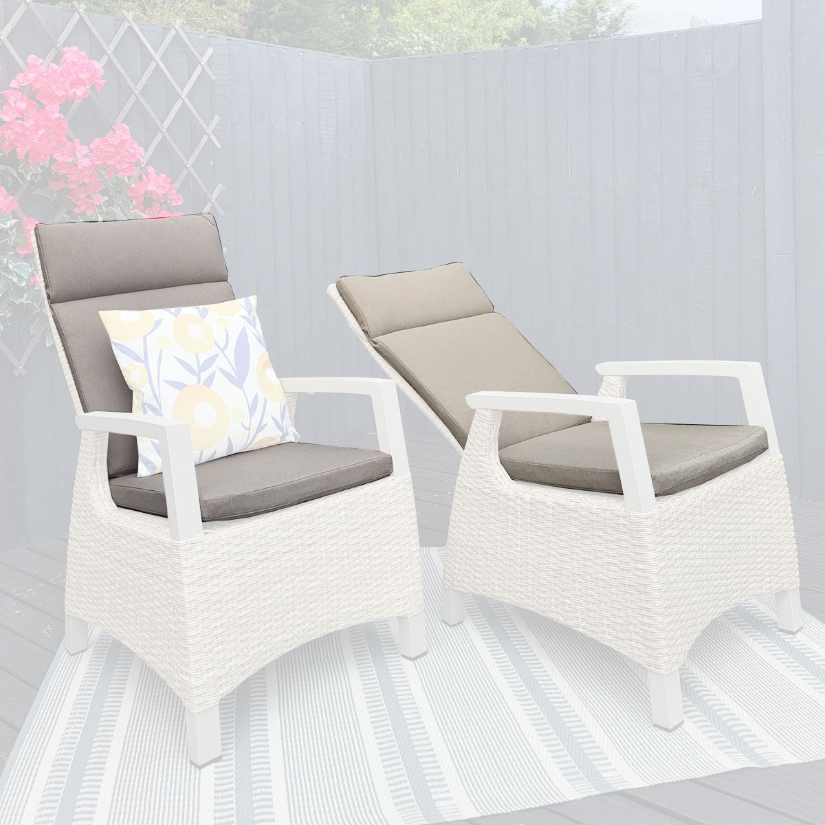 Kendal Dining Chairs Pack of 2 All Weather Replacement Cushions - Natural | Vila