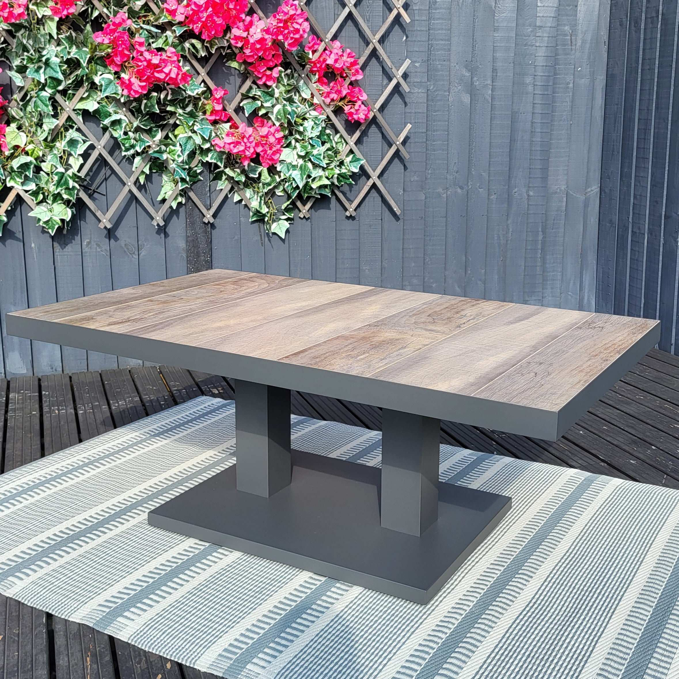 Rectangular Adjustable Table 140cm in Grey - Triton / Kendal By Vila