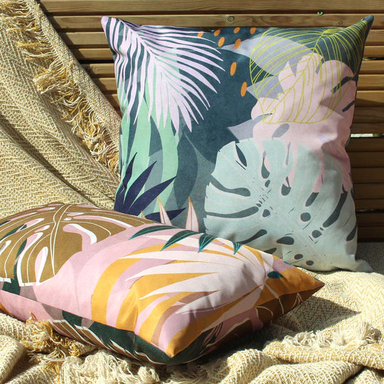 Leafy Outdoor Scatter Cushion - Teal