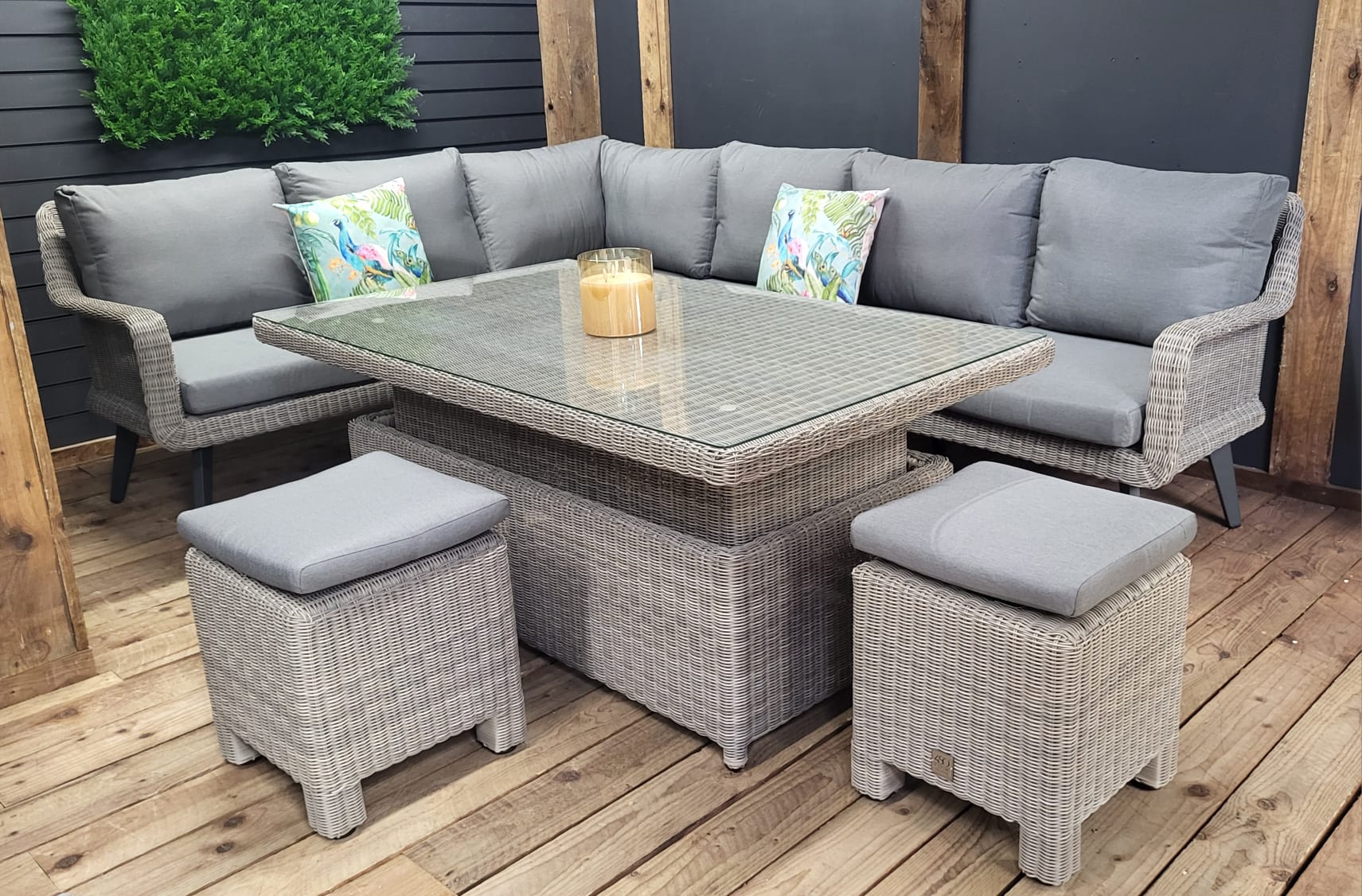 EX-DISPLAY - Memphis L Corner Set with Adjustable Table by 4 Seasons Outdoor