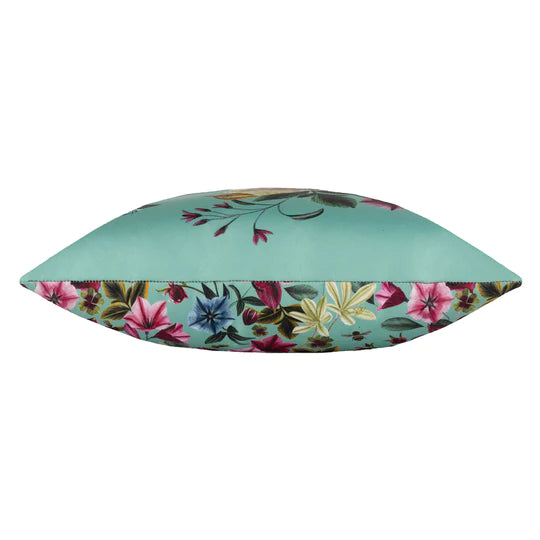 Midnight Garden Birds Outdoor Scatter Cushion - Aqua