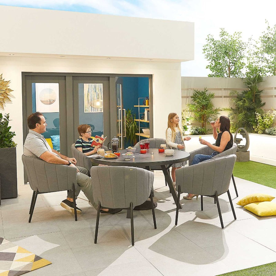 Edge Outdoor Fabric 6 Seat Round Dining Set by Nova