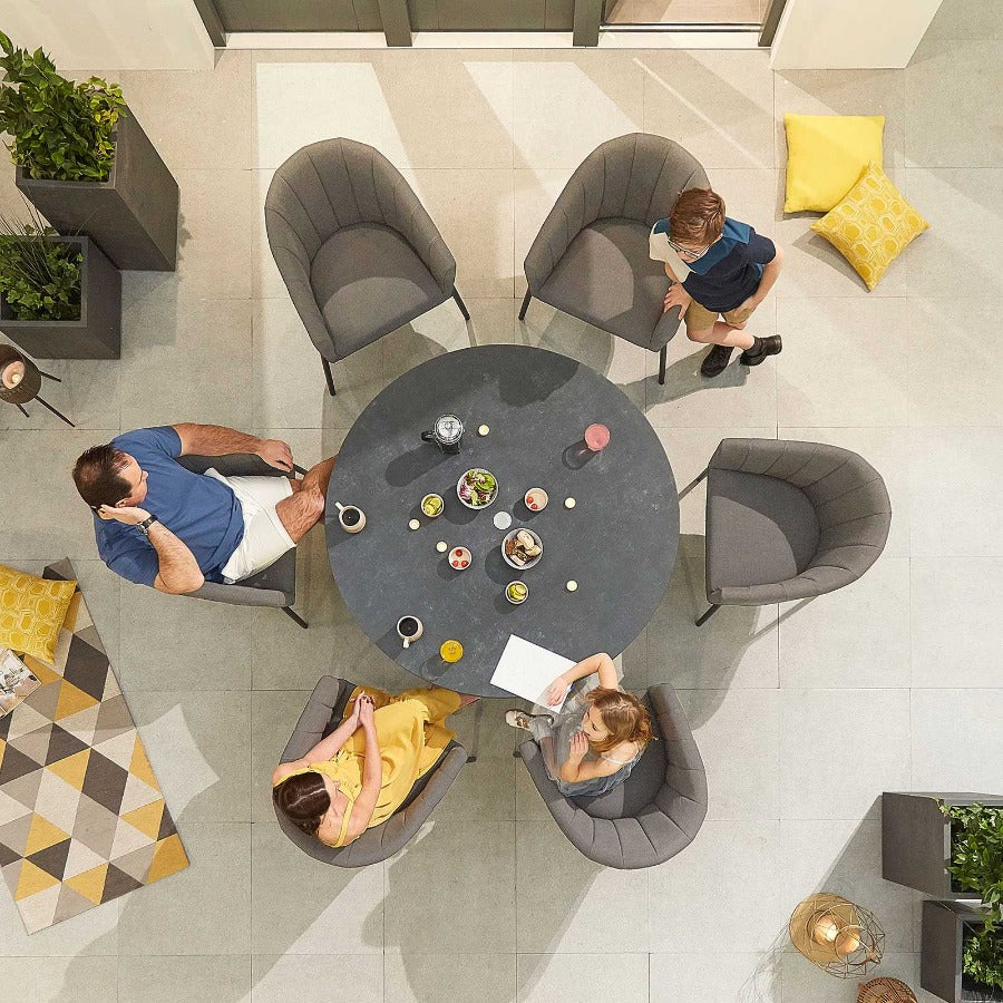 Edge Outdoor Fabric 6 Seat Round Dining Set by Nova