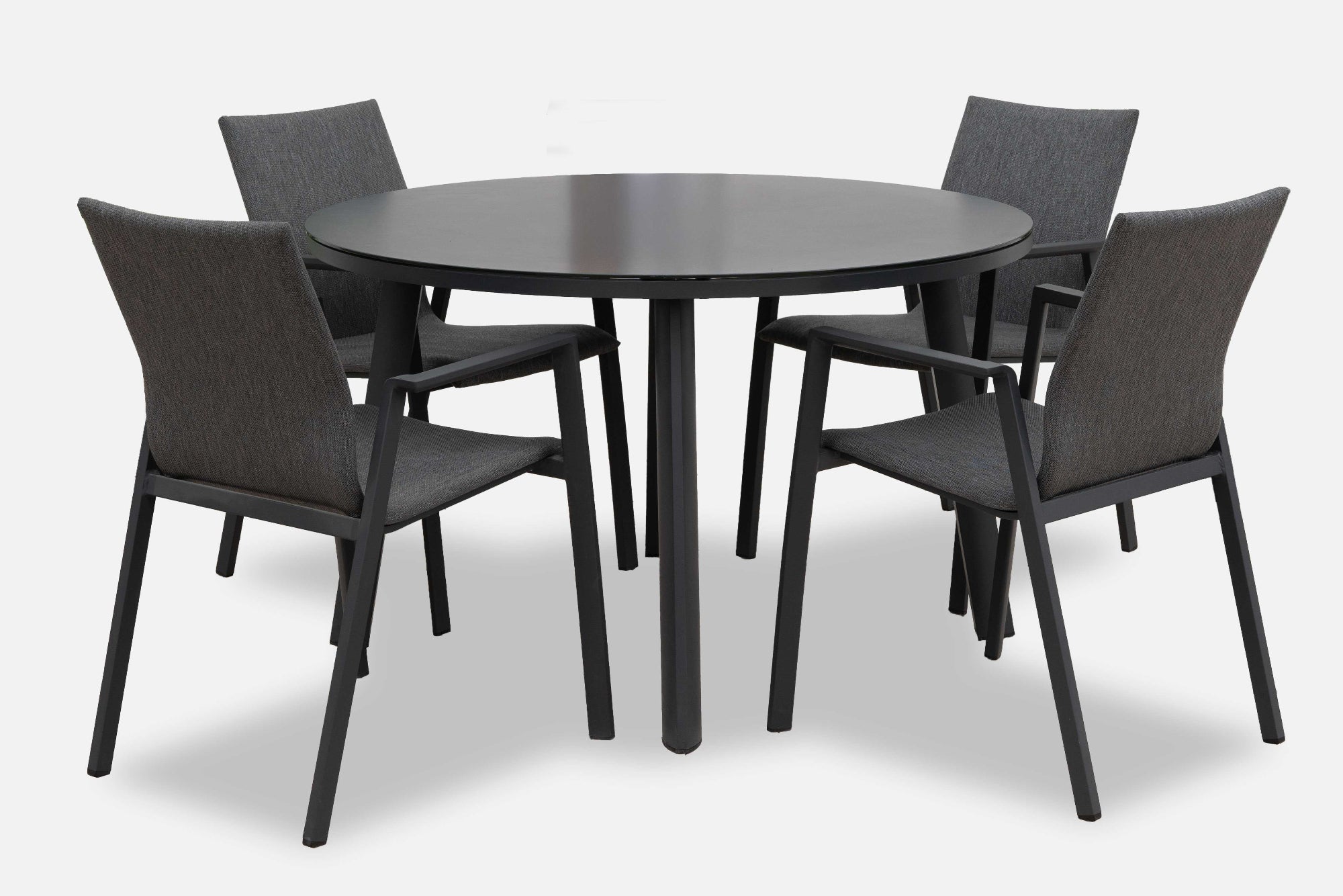 Phoenix 4 Seat Dining Set - 1.2m Round Table in Grey | Nova
