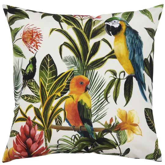 Parrots Outdoor Scatter Cushion - Multi/Teal