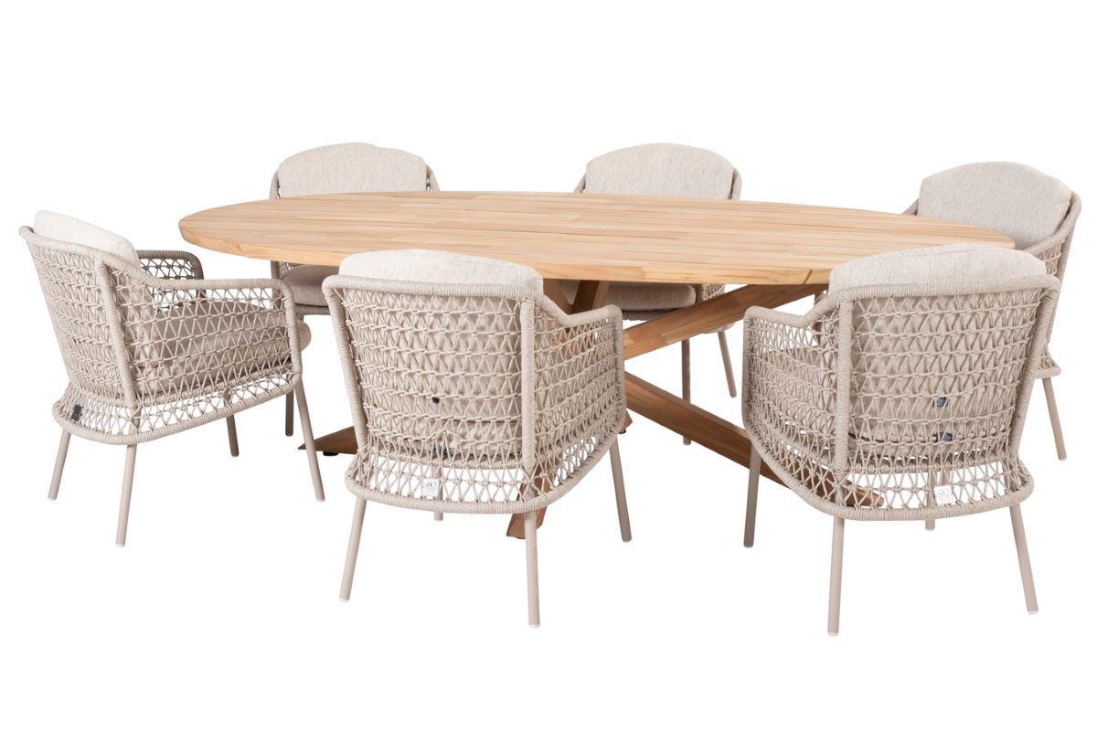 EX-DISPLAY - Puccini Outdoor 6 Seat Dining Set by 4 Seasons Outdoor