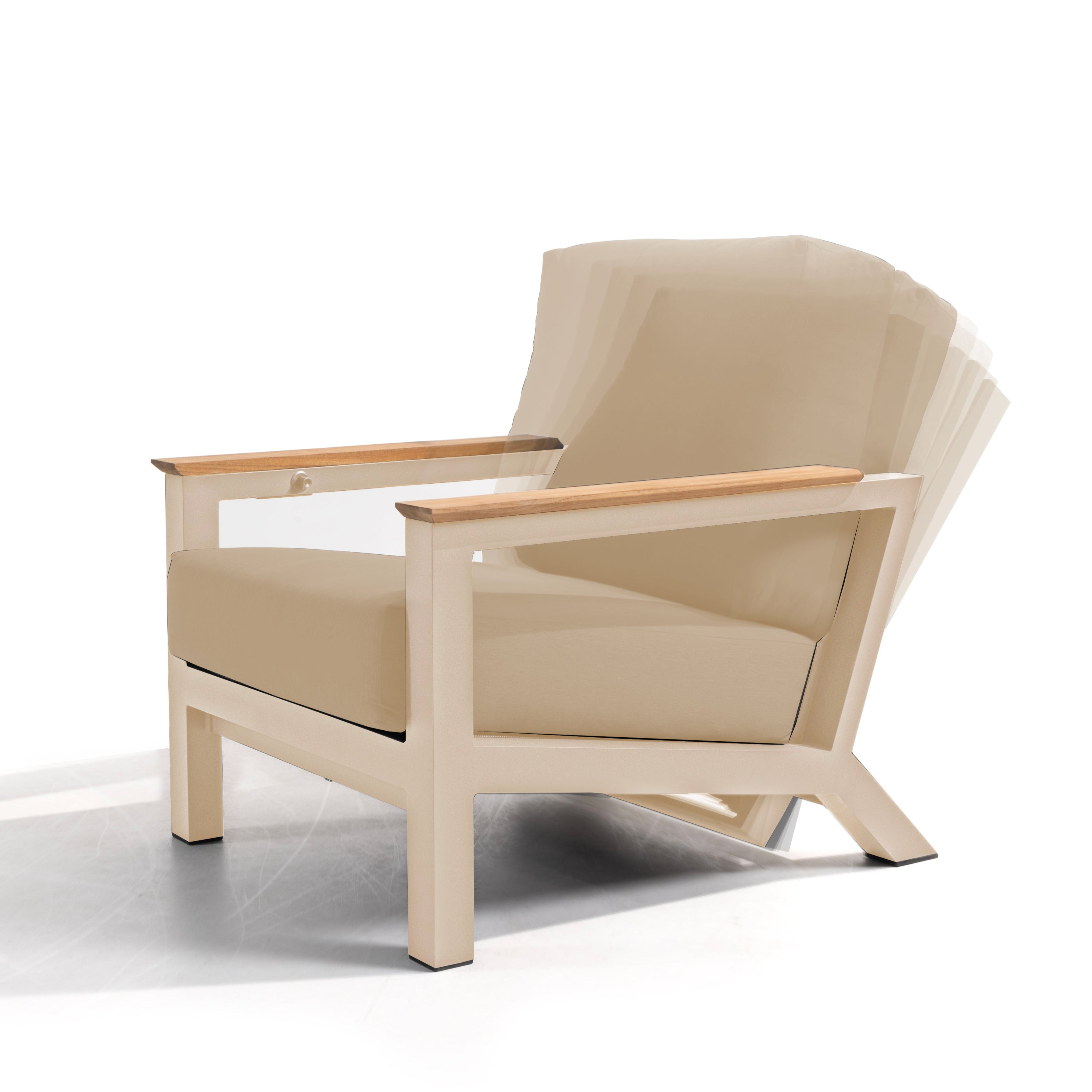 Capitol Outdoor Luxury Reclining Chair in Latte by 4 Seasons Outdoor