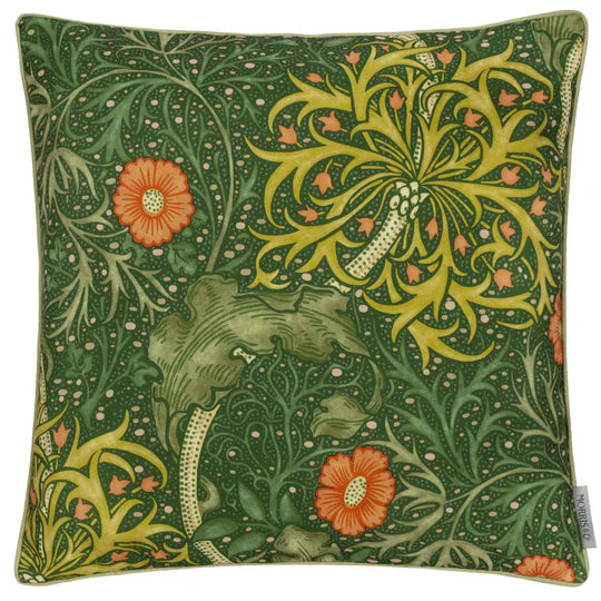 Seaweed Scatter Cushion - Morris & Co (Forest Green)