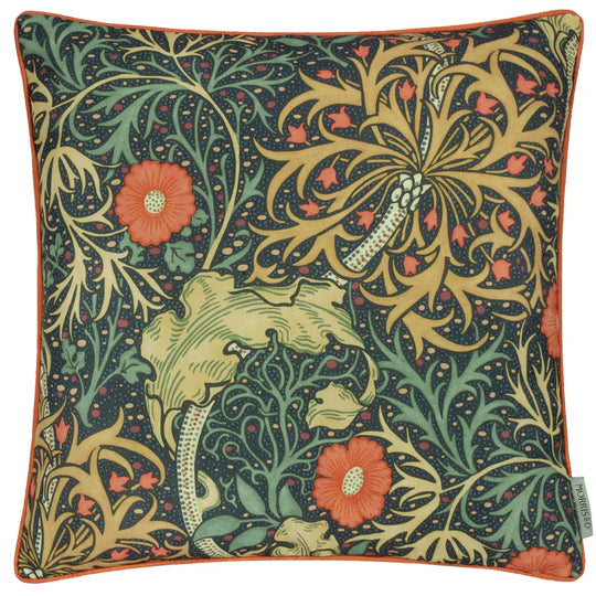 Seaweed Scatter Cushion - Morris & Co (Indigo)
