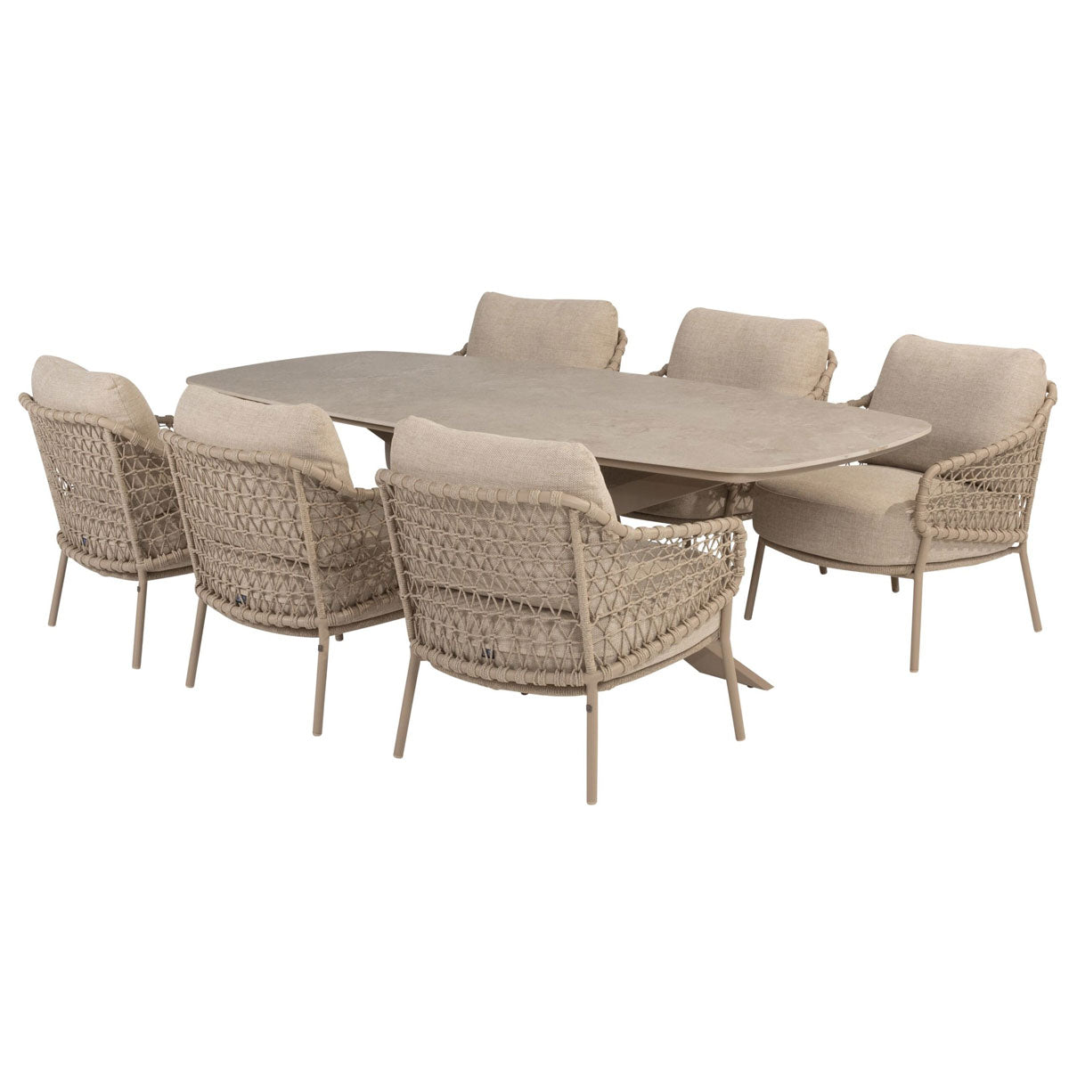 Sardinia 6 Seat Outdoor Dining Set with Nevada Table | 4 Seasons Outdoor