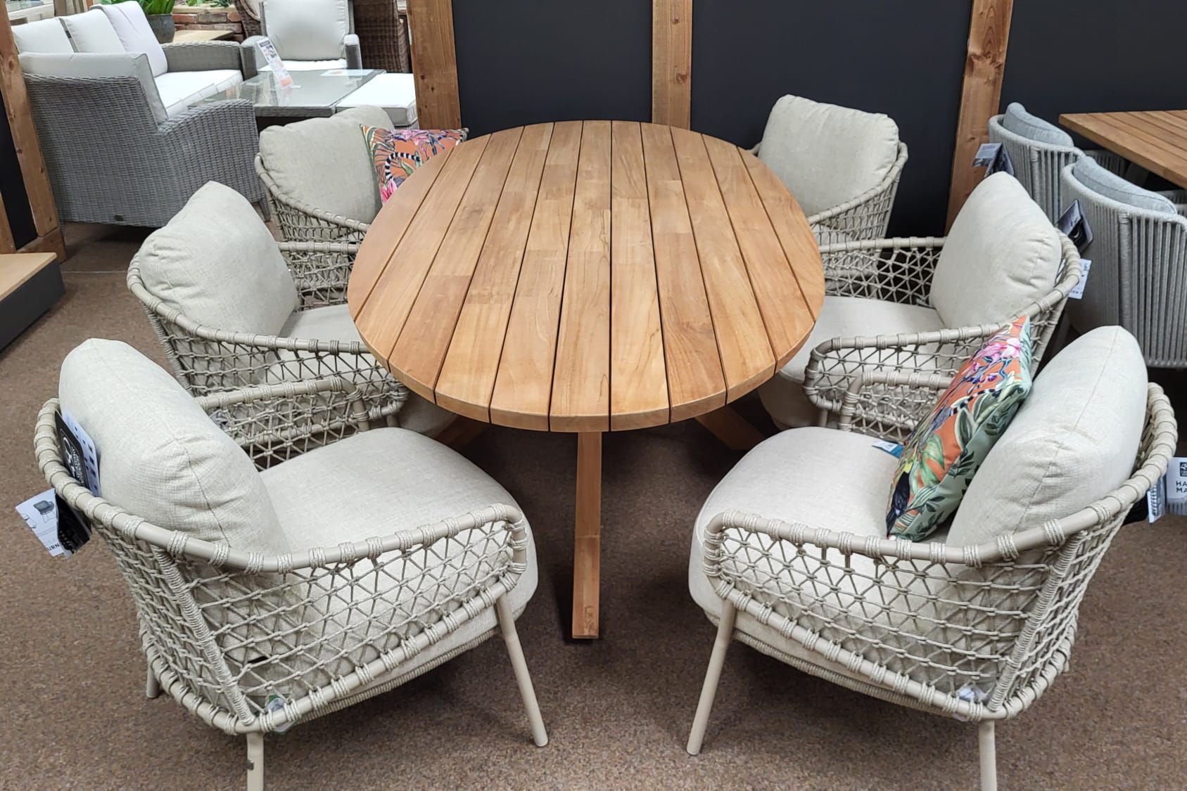 EX-DISPLAY - Sardinia 6 Seat Outdoor Dining Set with Prado Table | 4 Seasons Outdoor