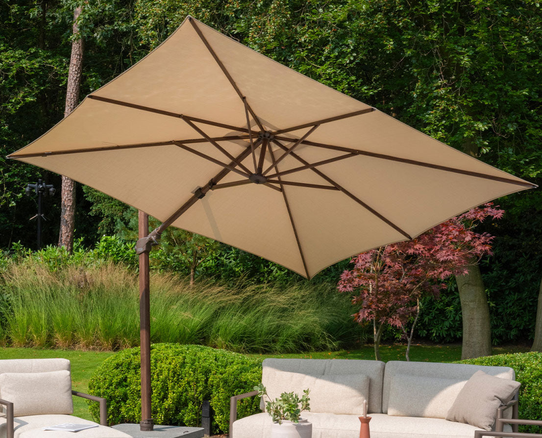 Siesta Cantilever 300cm Square Woodlook frame - Sand | 4 Seasons Outdoor