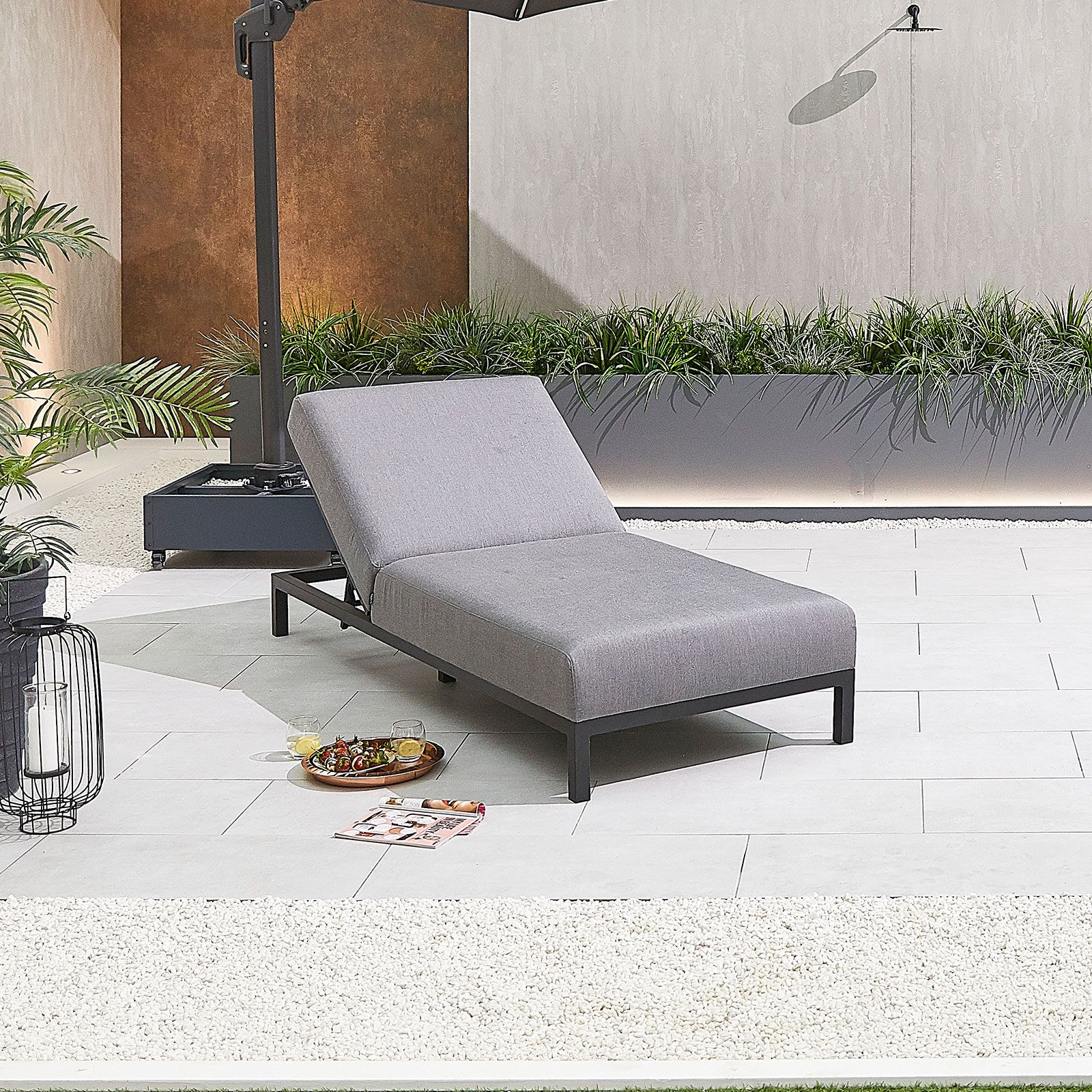 EX-DISPLAY - Sunny Outdoor Fabric Sun Lounger by Nova