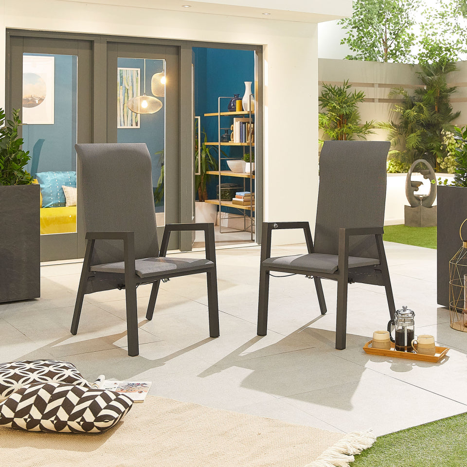 Venice Outdoor Reclining Chair in Grey (Pack of 2) | Nova