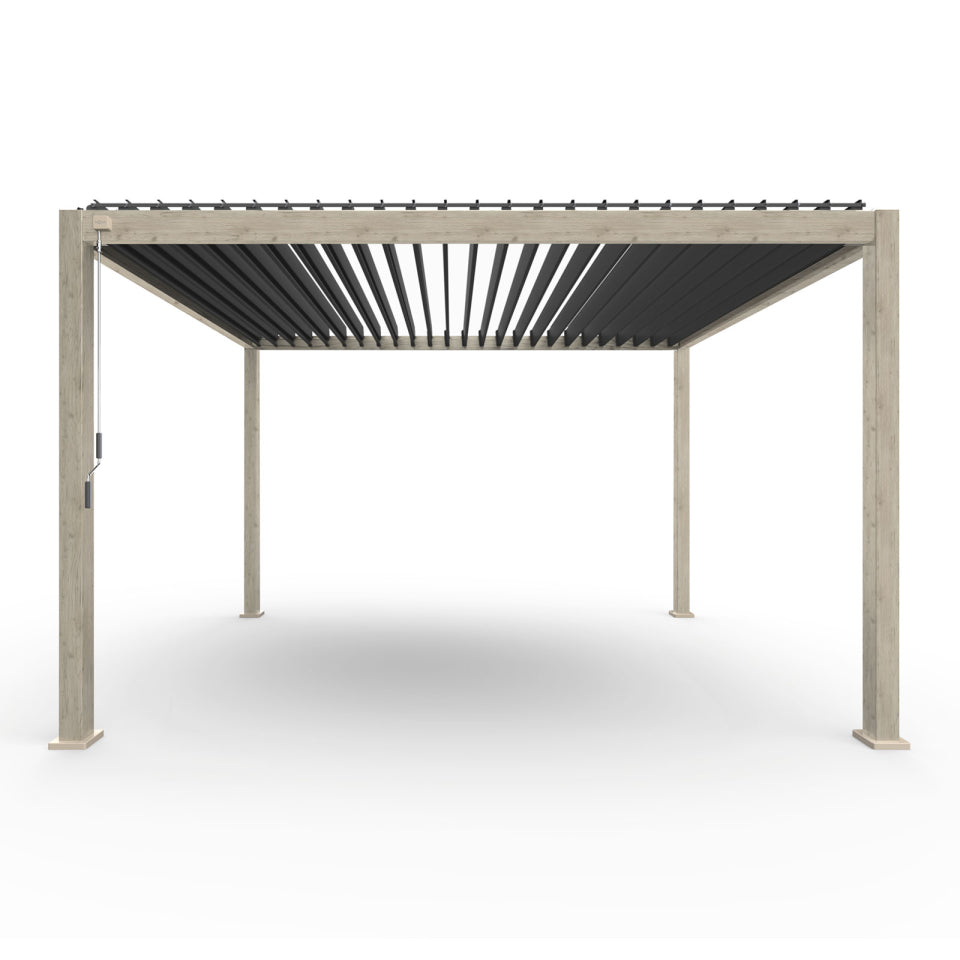 Aluminium 4m x 3.6m Pergola in Light Oak Effect - Titan By Nova