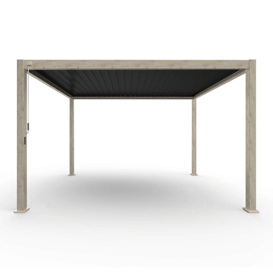 Aluminium 4m x 3.6m Pergola in Light Oak Effect - Titan By Nova