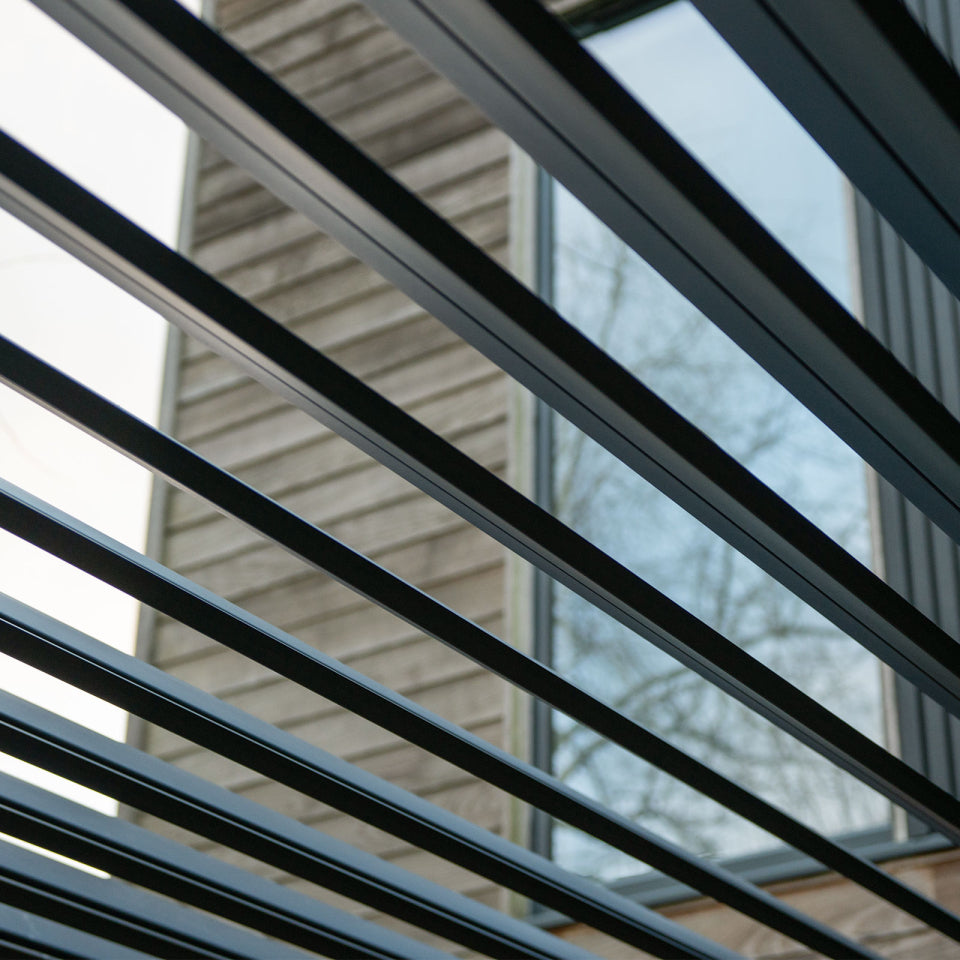 Titan Aluminium Wall Mounted Pergola - 6.0m x 3.0m in Graphite Grey